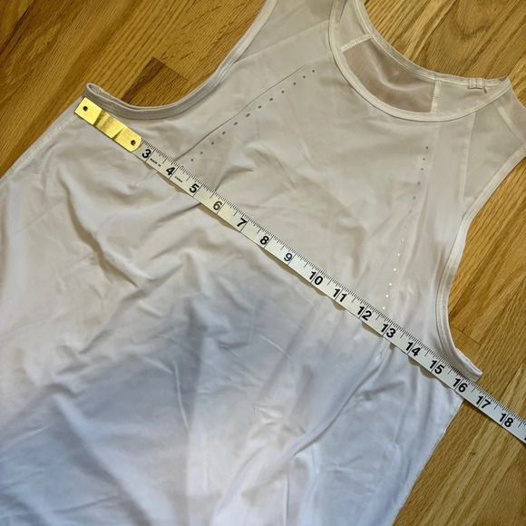 Lululemon | White Tank Top with Mesh and Reflective  Dots - Picture 4 of 7